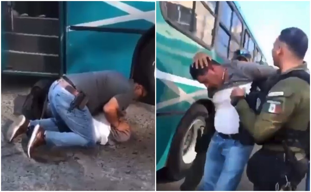 El sujeto acusado de robar a una mujer en la Ruta 28 fue sometido en el suelo y entregado a la policía. Fotos: Capturas de video