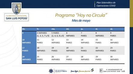 Aplicarán Hoy No Circula en capital de San Luis Potosí a partir de este lunes