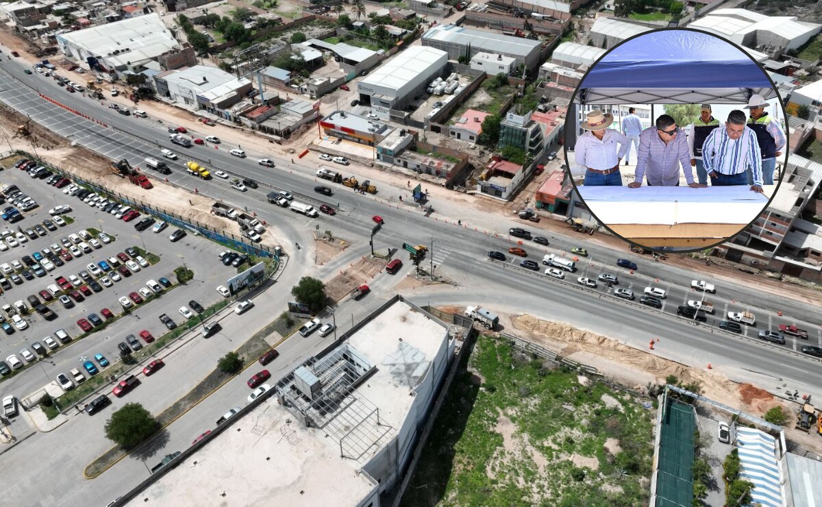 Ricardo Gallardo supervisa avances del puente vehicular Coronel Romero en Circuito Potosí