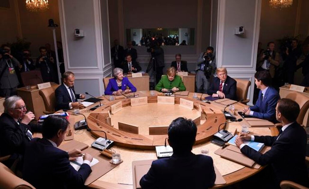 Ya furiosos por las posiciones de Trump en materia de comercio, cambio climático y la cuestión de Irán, el G7 sufrió una grieta en su unidad contra las agresiones de Rusia (Foto: AFP)