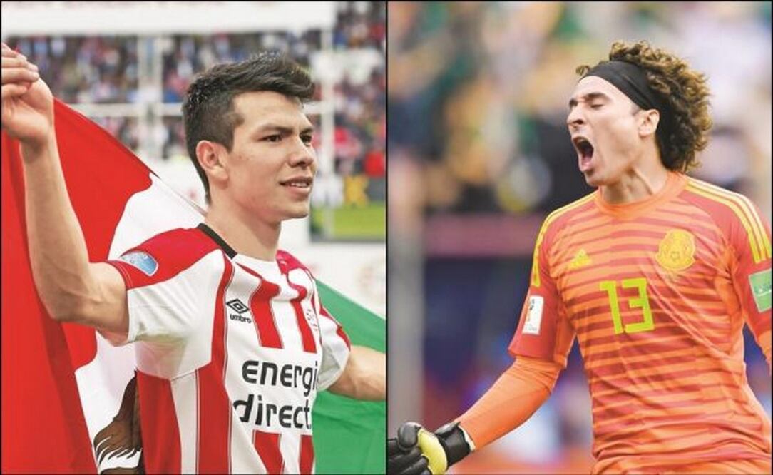 Hirving Lozano y Guillermo Ochoa. Foto: Especial