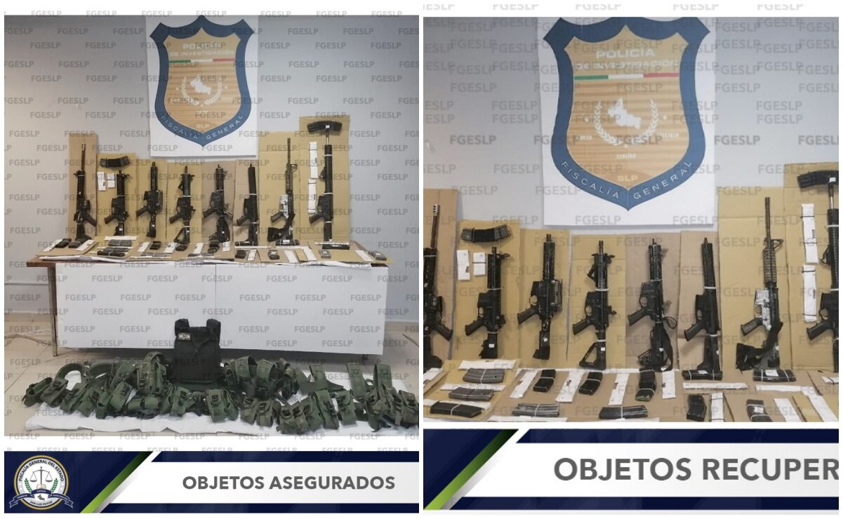 Aseguran arsenal hallado en una casa en Tamuín