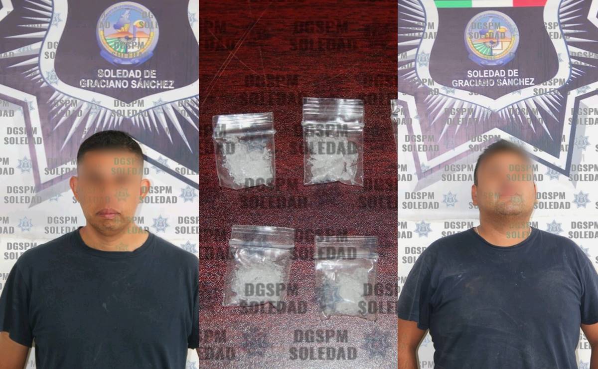 Detienen en Soledad a presuntos policías de Villa de Reyes por posesión de droga