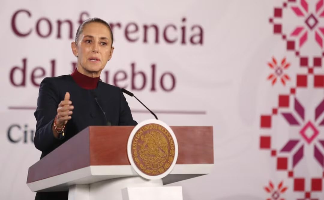Presidenta Claudia Sheinbaum Pardo durante su conferencia de prensa desde Palacio Nacional este viernes 14 de agosto del 2026. Foto: Carlos Mejía / EL UNIVERSAL