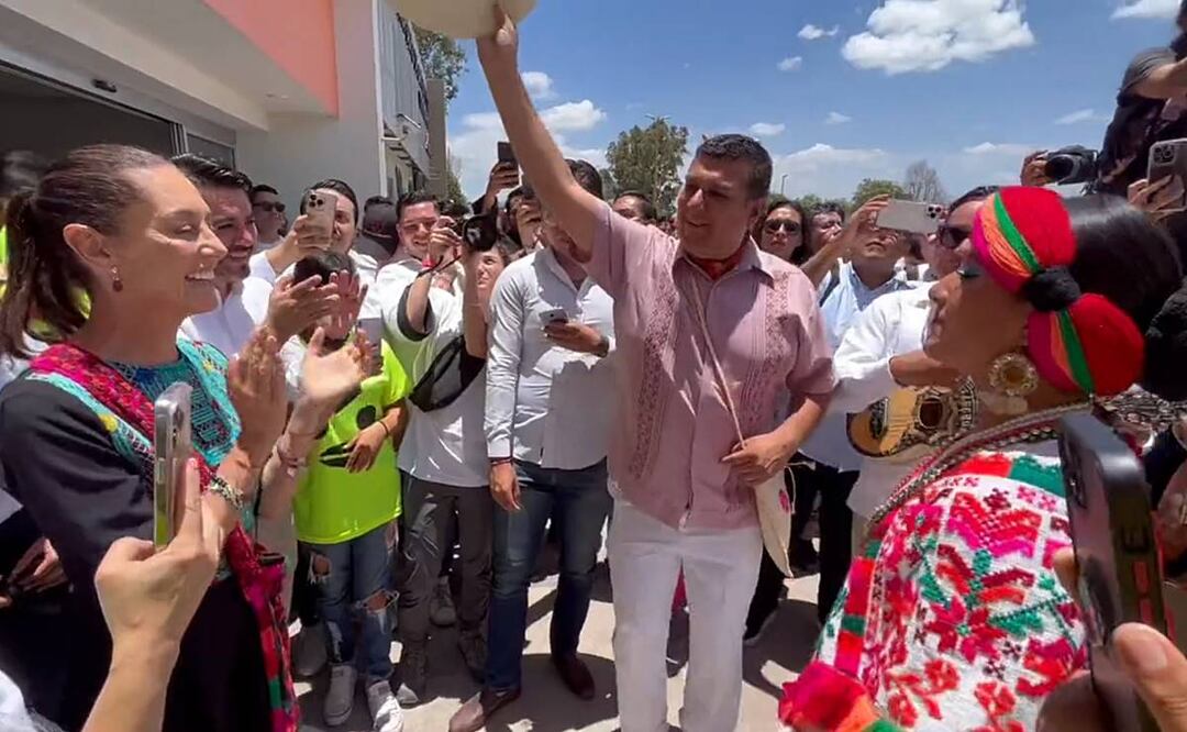 Sheinbaum reconoció la buena administración del gobernador Ricardo Gallardo en el estado. Foto: Tomada de Twitter @Claudiashein