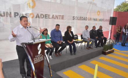 Inauguran pavimentación de la calle Berriozábal en SGS