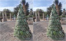 ¡Con nopales! UASLP se pone navideña con un arbolito temático muy a la mexicana   