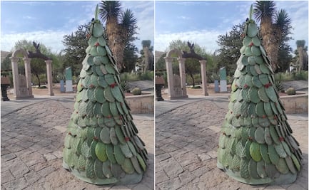 ¡Con nopales! UASLP se pone navideña con un arbolito temático muy a la mexicana