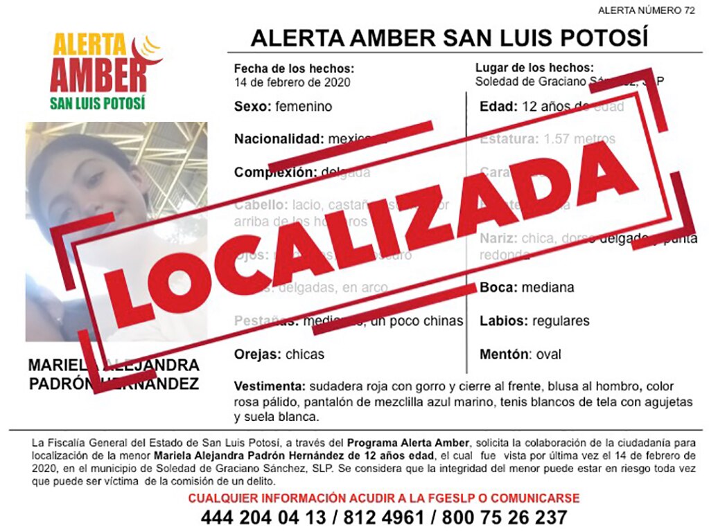 Mariela Alejandra fue localizada y reunida con su familia