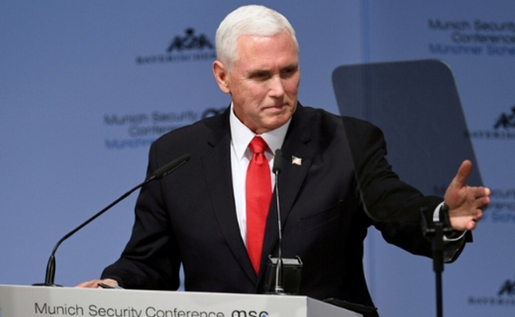 Mike Pence, vicepresidente de Estados Unidos durante la Conferencia de Seguridad de Munich. Foto: Reuters