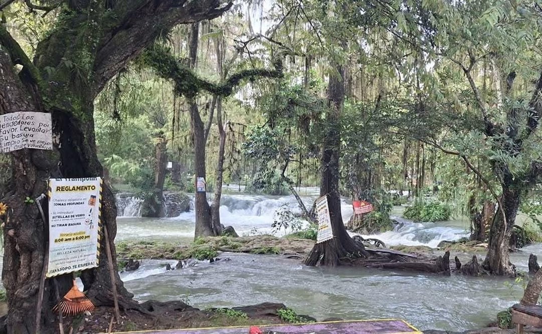 Parajes de la Huasteca potosina cerrados por motivos de seguridad ante las lluvias. Foto: Especial