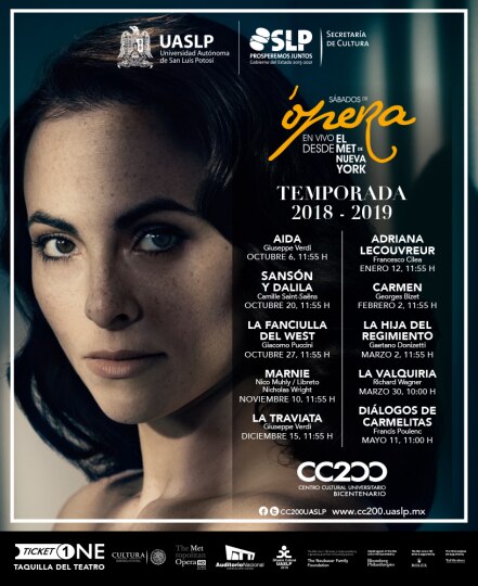 Presentan temporada 2018- 2019 de transmisiones de ópera en vivo