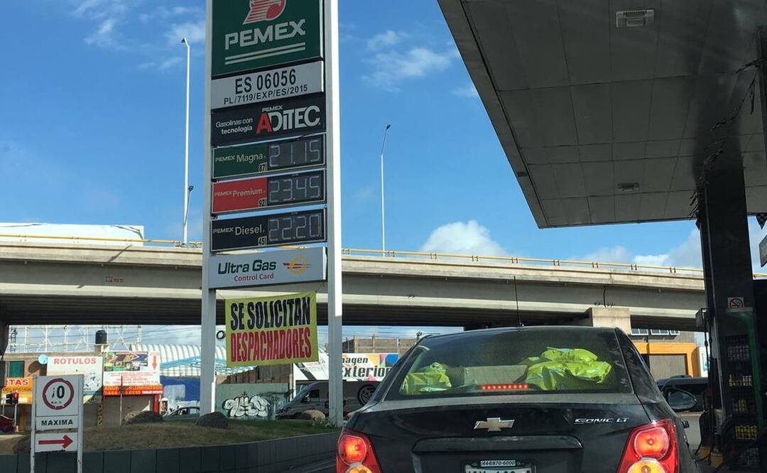 Precios de la gasolina en San Luis Potosí. Foto: Nancy Lizet Hernández