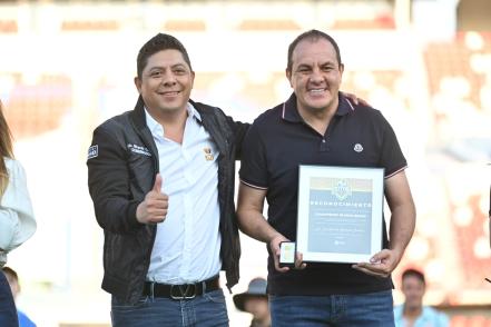 Reconoce Cuauhtémoc Blanco a Gallardo como uno de los mejores gobernadores del país