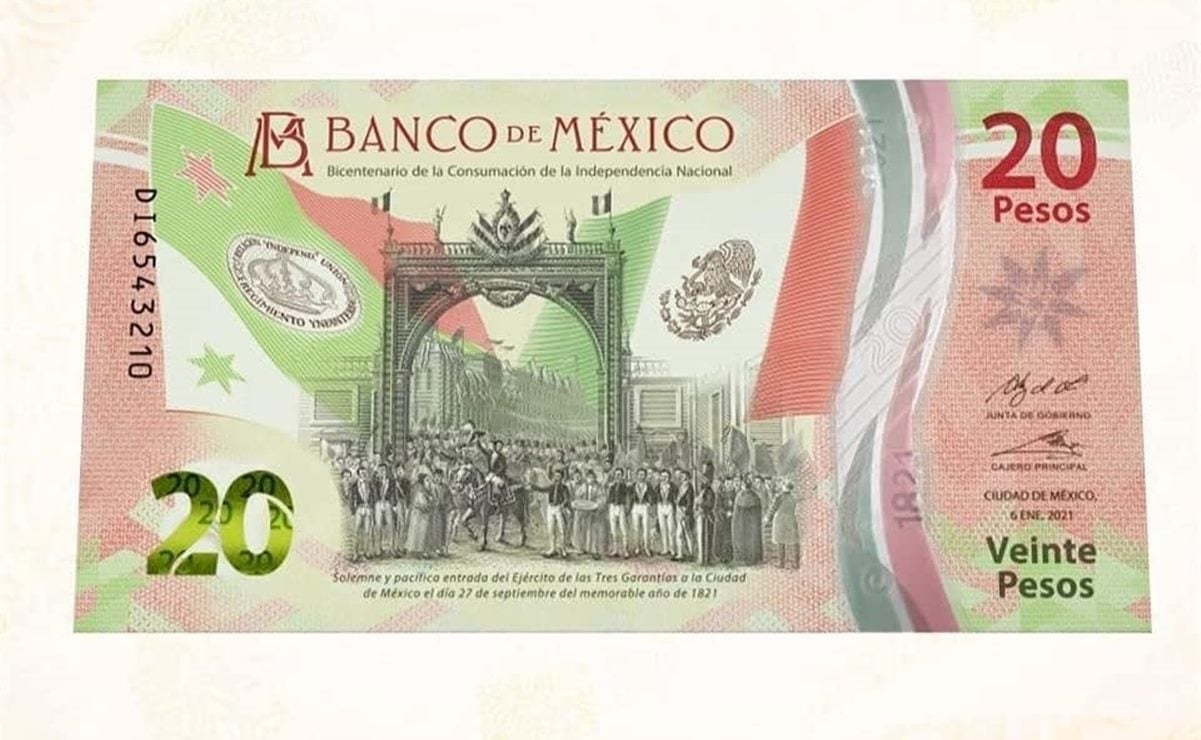 Conoce el nuevo billete de 20 pesos; conmemora la Consumación de la Independencia