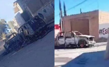 Enfrentamiento armado deja vehículos calcinados y baleados en SLP