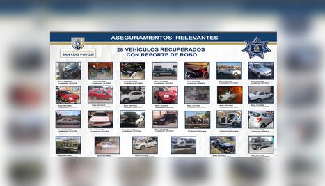 Recuperan 28 vehículos con reporte de robo durante la última semana
