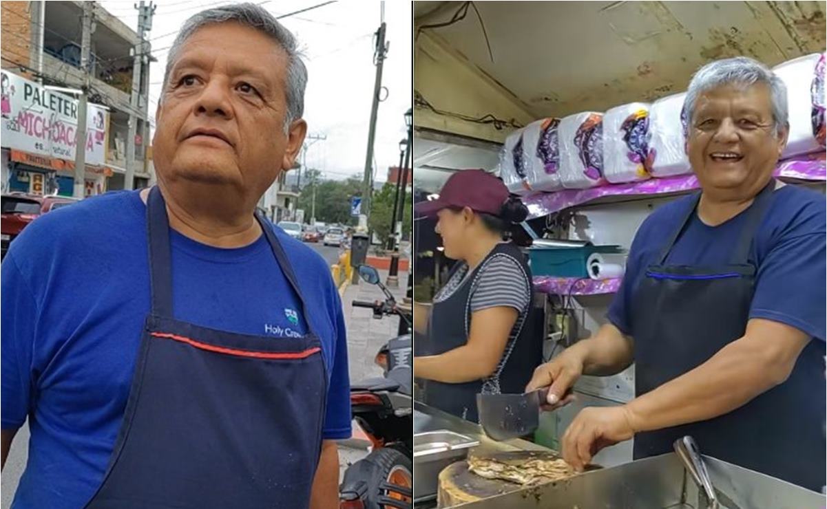 “Tacos El Peje”, taquero potosino aprovecha su parecido con AMLO y se hace viral
