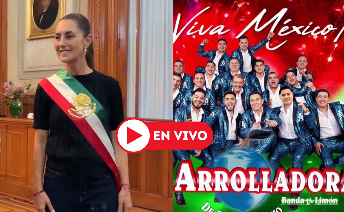 El primer Grito de Independencia de una mujer en México será histórico. La Arrolladora Banda El Limón y otros artistas amenizarán la noche. Fotos: Claudia Sheinbaum Pardo, FB y Gobierno de México