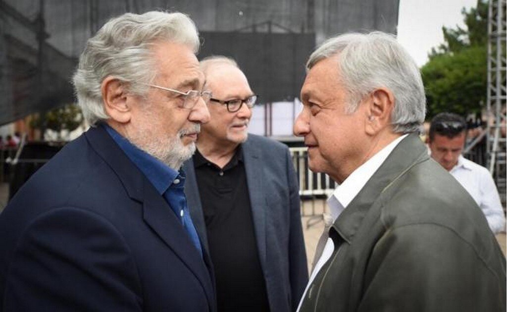 Plácido Domingo saludó a AMLO en Durango
