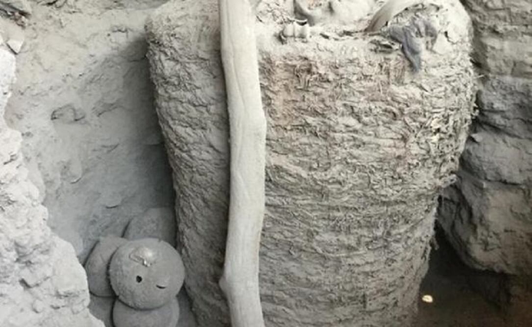 El fardo funerario encontrado en Pachacámac. Foto: Universidad Libre de Bruselas