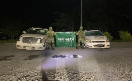 Aseguran Guardia Civil y Ejército tres vehículos con blindaje artesanal en la Huasteca potosina