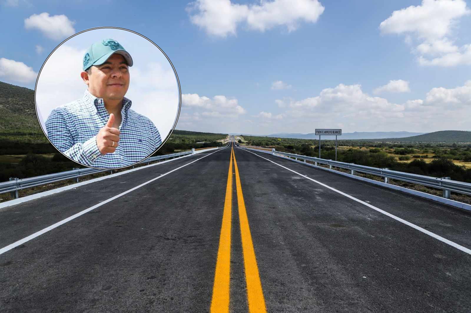 Inaugura Ricardo Gallardo puentes de supercarretera Cerritos-Tula en SLP. Foto: Especial