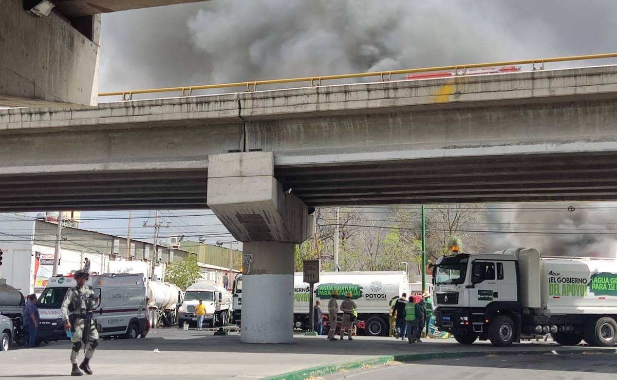 El incendio que preocupó a la zona metropolitana de San Luis Potosí duró poco más de cuatro horas. Foto: Cortesía