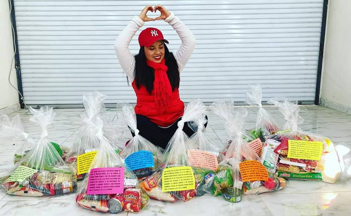 Melisa vendió sus vestidos para comprar despensas y regalarlas a los que menos tienen en Venado