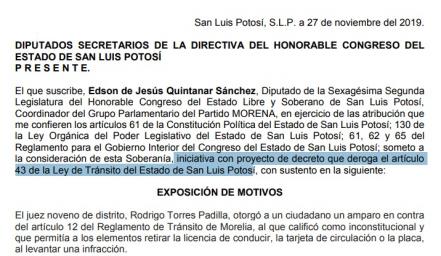 Presenta Edson Quintanar, propuesta de ley “jurídicamente muerta”: Oswaldo Ríos