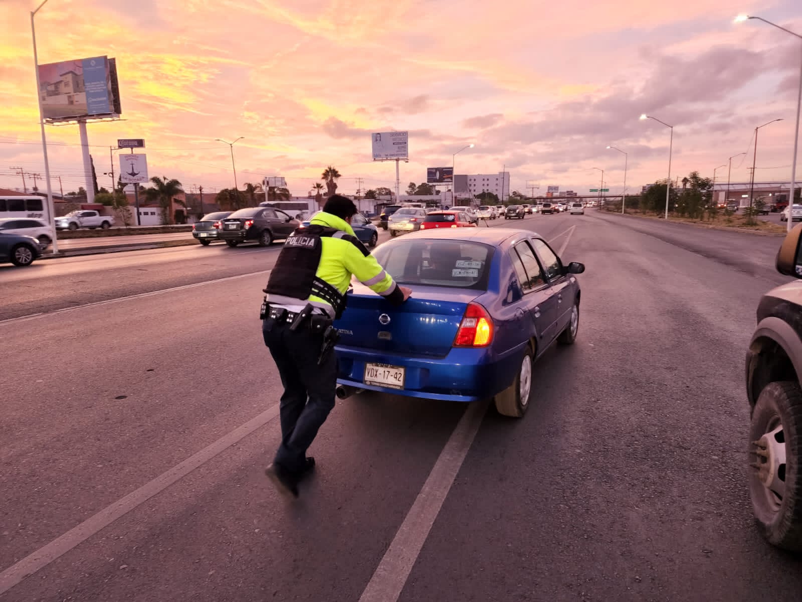 Implementa policía de SLP el operativo Corredores Seguros, para evitar accidentes viales. Foto: Especial