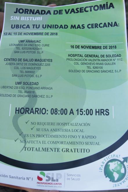 Invitan a jornada de vasectomía