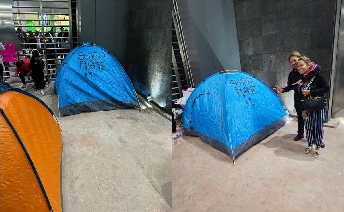 Con dos días de anticipación, fans de Grupo Firme acampan en la Fenapo. Foto: Cortesía