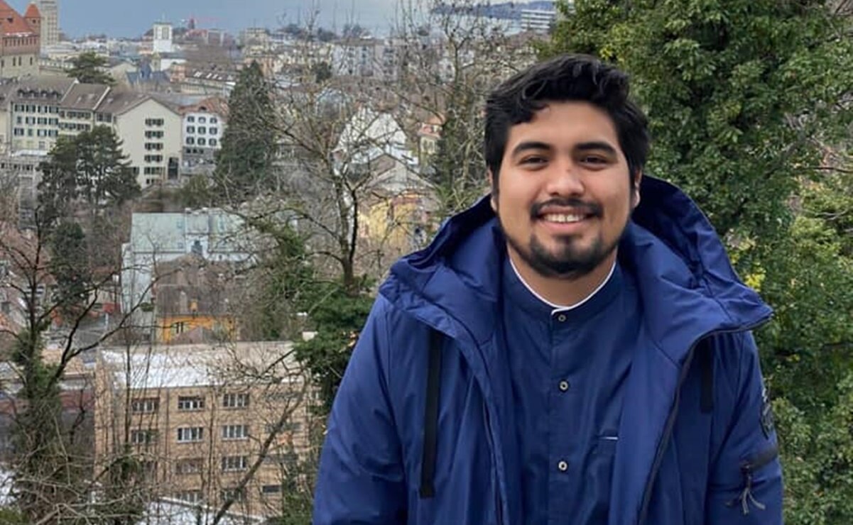 Cristobal Miguel García, "chico partículas", cumple su sueño en el CERN, acelerador de partículas más grande del mundo en Suiza. Foto: Facebook Cristobal Miguel García Jaimes