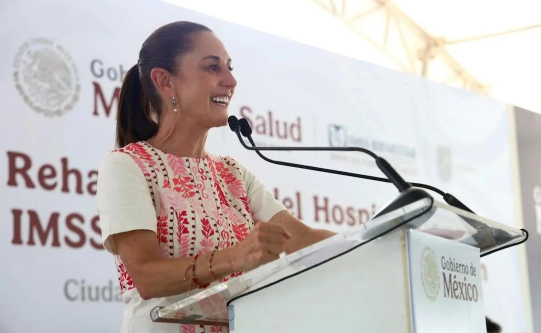 La presidenta Claudia Sheinbaum en la Rehabilitación del Hospital General IMSS-Bienestar Ciudad del Carmen el 18 de octubre de 2026. Foto: Presidencia
