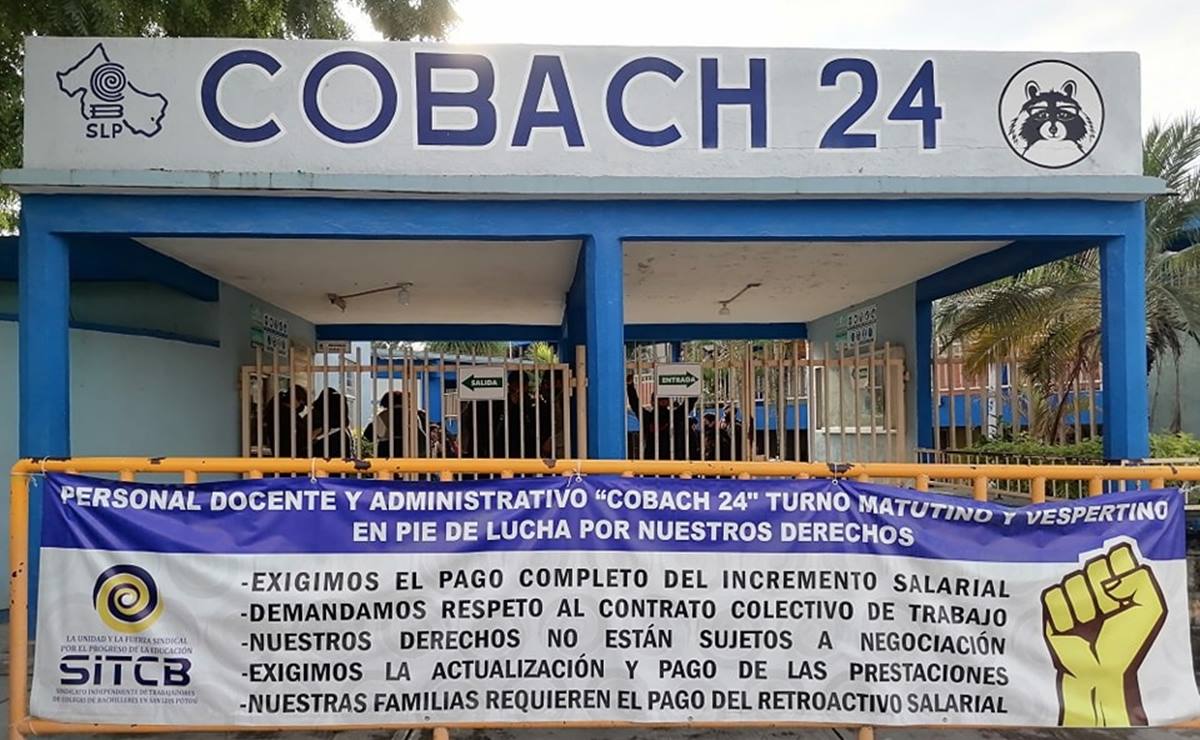 Se van a paro docentes del Cobach en SLP por falta de pago; exigen prestaciones laborales 