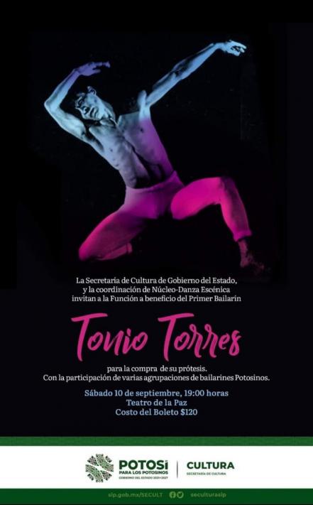 Realizarán función de danza a beneficio del bailarín potosino Antonio Torres