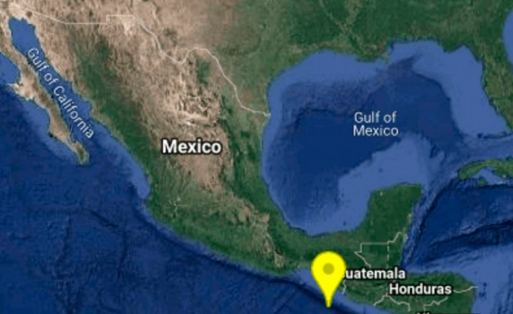 Reportan sismo de 5.7 frente a costas de Guatemala y Chiapas
