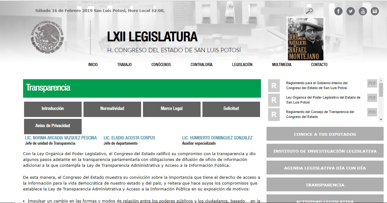 A cuentagotas actualizan información de transparencia en web del Congreso