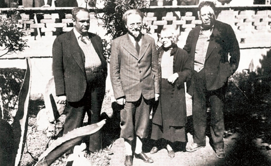 León Trotsky y Natalia Sedova, junto a Diego Rivera, fueron alojados en la casa azul. Foto: archivo El Universal