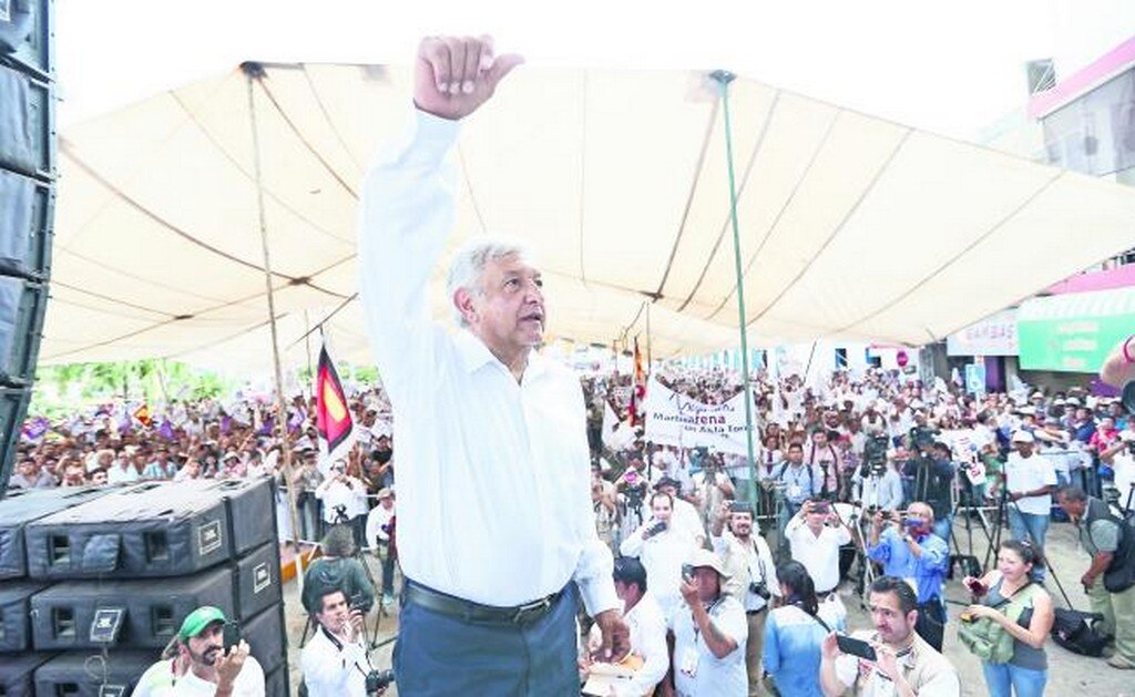 coalición Juntos Haremos Historia, Andrés Manuel López Obrador, se reunió ayer con simpatizantes en Martínez de la Torre, Veracruz (VALENTE ROSAS. EL UNIVERSAL)