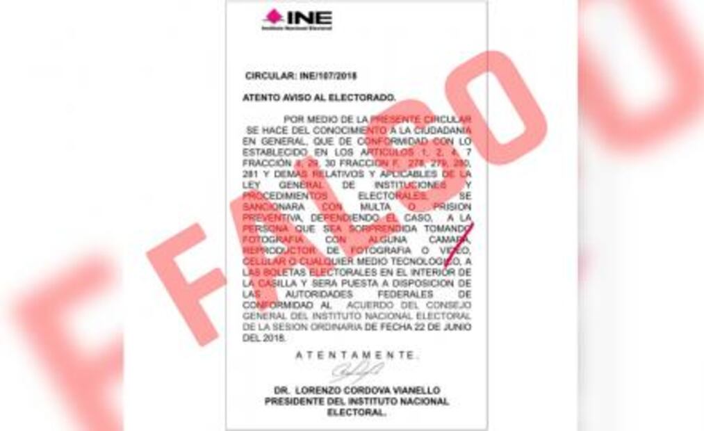 Desmienten supuesta sanción a quien tome foto de boleta electoral