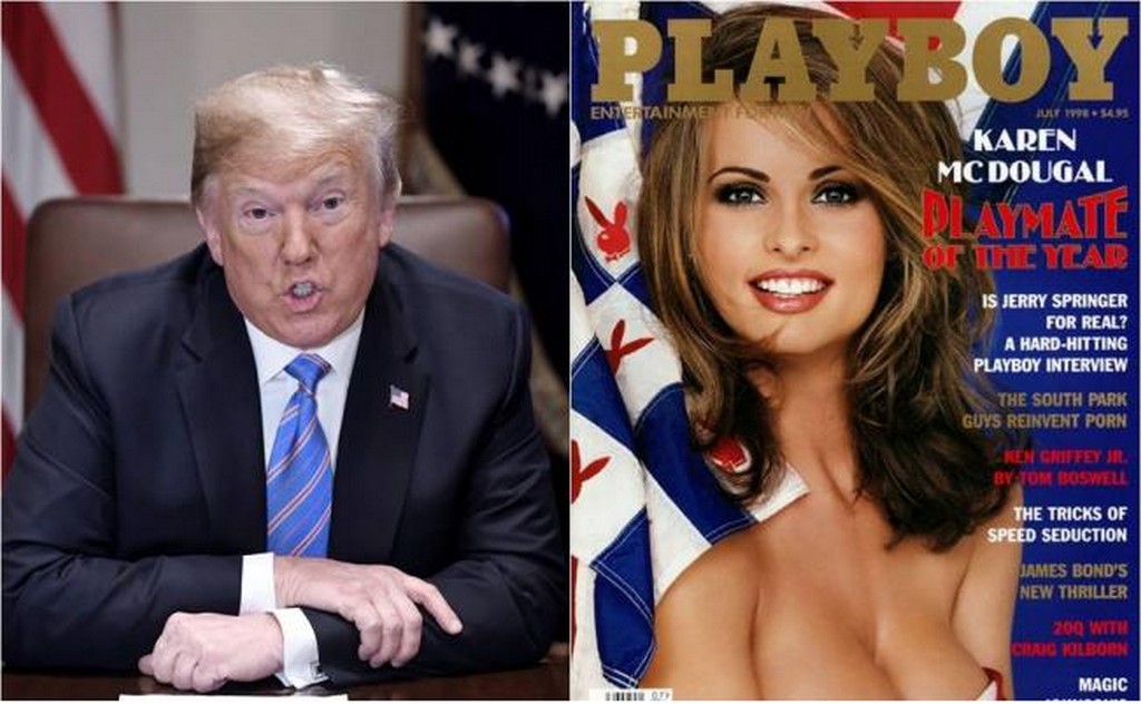 El presidente de Estados Unidos, Donald Trump, y Karen McDougal, ex modelo de la revista Playboy. Foto: Especial