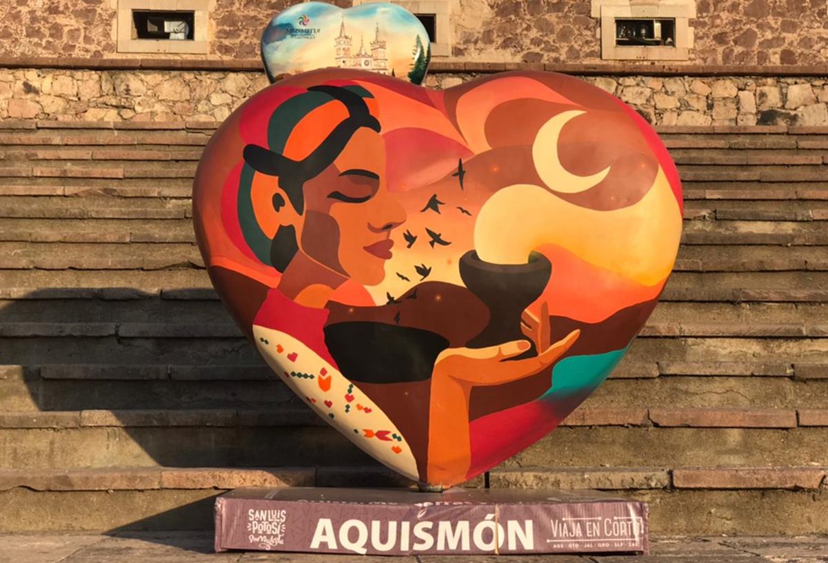 Con corazones gigantes, promueven Pueblos Mágicos de San Luis Potosí