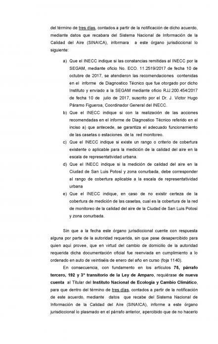 Por calidad de aire en SLP, apercibe juzgado a Segam y Semarnat