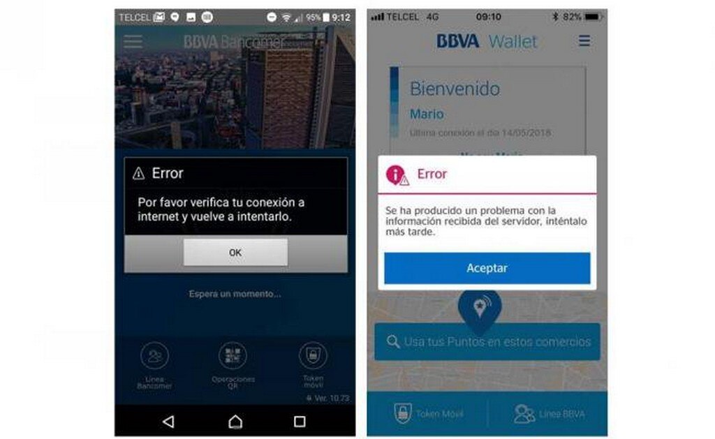 Usuarios reportan fallas en App de BBVA Bancomer