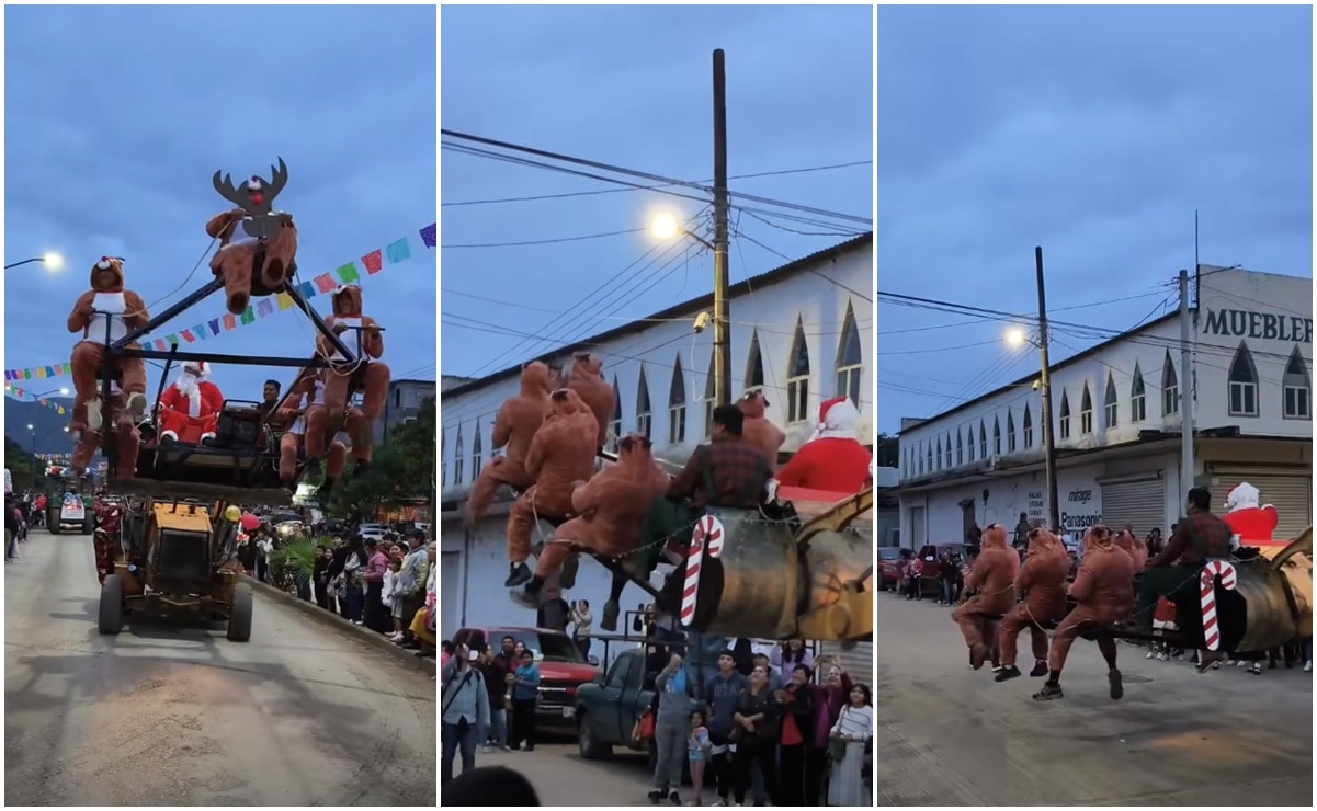 VIRAL: "Tractor trineo" sorprende en el aniversario de El Naranjo, SLP