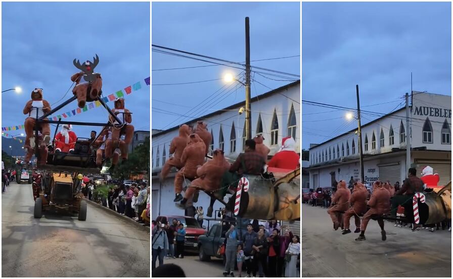 VIRAL: "Tractor trineo" sorprende en el aniversario de El Naranjo, SLP
