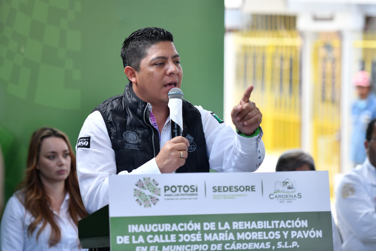 Inaugura Gallardo rehabilitación de calle José María Morelos y Pavón en Cárdenas. Foto: Especial