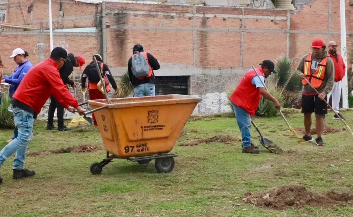 "Domingo de Pilas" en SLP, donde se realiza trabajo comunitario. Foto: Especial